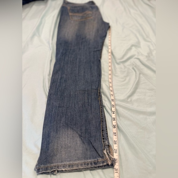 7 For All Mankind Y2K Mens 34x33 Bootcut Jeans Distressed Embroidered Denim. - Picture 4 of 12
